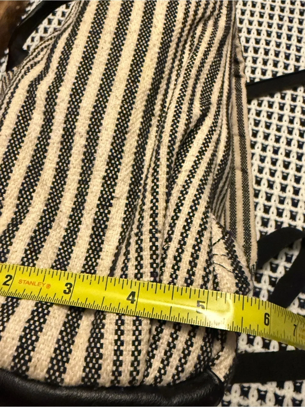 Universal Thread Canvas Stripe Tote Backpack - Black & Cream